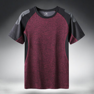 Quick Dry Sport T Shirt Men 2021 Short Sleeves Summer Casual Cotton Plus Asian Size M-5XL 6XL 7XL Top Tees GYM Tshirt Clothes