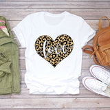 Women T-shirts Love Watercolor Heart 90s Printing Summer Autumn Print Lady Womens Stylish T Top Shirt Girl Tee T-Shirt
