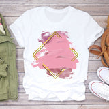 Women T-shirts Love Watercolor Heart 90s Printing Summer Autumn Print Lady Womens Stylish T Top Shirt Girl Tee T-Shirt